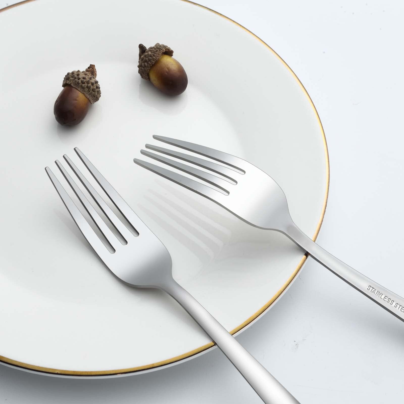 Gymdin 24 Pieces Dinner Forks  Forks Silverware(8 inches)  Silverware Forks  Food Grade Stainless Steel Flatware Forks  Mirror Polished & Dishwasher Safe  Using for Home  Restaurant or Kitchen